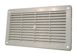 Grille PVC encastrable blanche - 370 x 123 mm