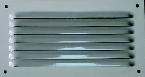 Grille métal horizontale alu blanc - 190 x 100 mm