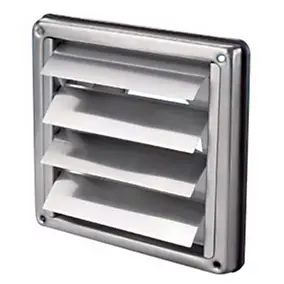 Grille d'aération inox anti-pluie Autogyre à clapet blanche ø100 mm