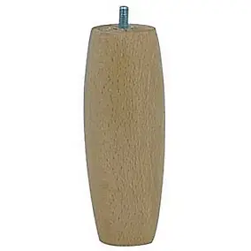 Pied de lit olive H. 150 mm x ø58 mm verni