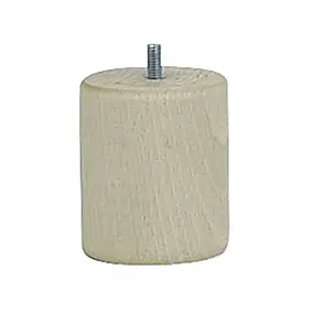Pied de lit cylindrique H. 80 mm x ø68 mm brut