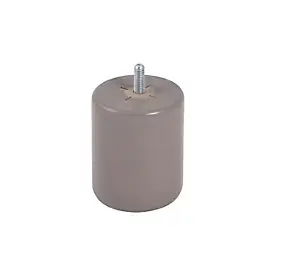 Pied de lit cylindrique en hêtre taupe Bar Plus H. 8 x Ø6,8 cm