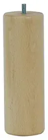 Pied de lit cylindrique H. 200 mm x ø70 mm verni