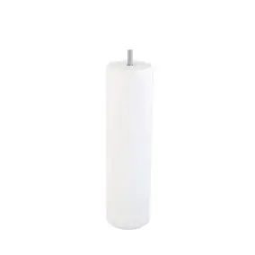 Pied de lit cylindrique en hêtre blanc Bar Plus H. 25 x Ø6,8 cm