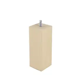 Pied de lit carré en hêtre Bar Plus texture bois H. 15 x L. 5,5 cm