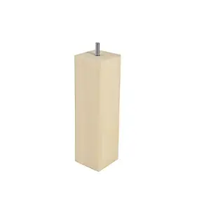 Pied de lit carré en hêtre Bar Plus texture bois H. 20 x L. 5,5 cm