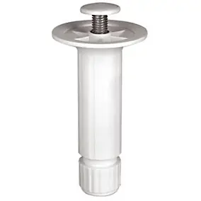 Pied de caisson plastique H. 100 mm x ø28 blanc à vis