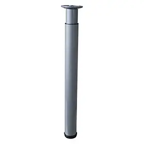 Pied métal réglable aluminium gris ø76 mm