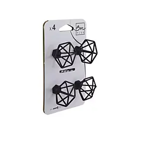 Lot 4 boutons de meuble filaire noir Ø4cm