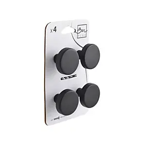 Lot 4 boutons de meuble métal rond noir Ø4cm