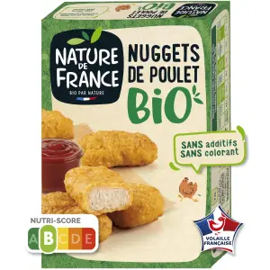 NUGGETS DE POULET BIO NATURE DE FRANCE