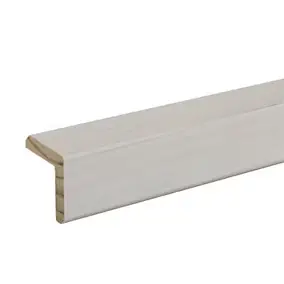 Baguette d'angle rabotée lisse blanc 250 x 27,5 cm