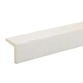 Baguette d'angle brut de sciage blanc 250 x 27,5 cm