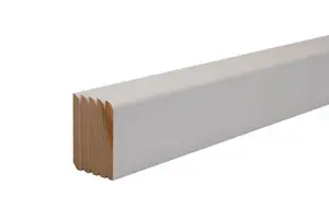 Lot de 5 plinthes MDF prépeintes blanches 200 cm x 6,8 cm x 0,9 cm
