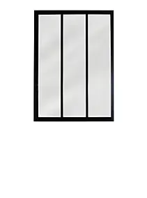 Verrière acier noir 3 vitrages opales H.105 x l.83 cm