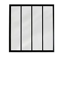 Verrière acier noir 4 vitrages opales H.105 x l.109 cm