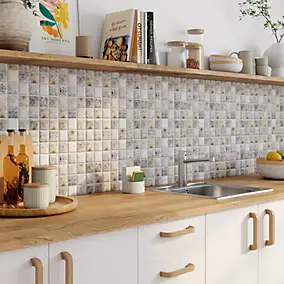 Mosaïque beige 4,8 x 4,8 cm Tahat travertin pierre naturelle