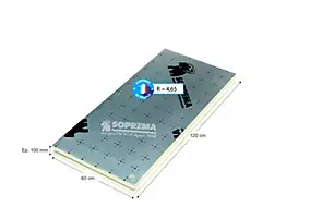 Panneau polyuréthane alu R=4,65 Ep.10cm 120x60cm, Murs & Sols, Soprema