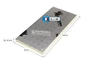 Panneau polyuréthane alu R=1,85 Ep.4cm 120x60cm, Murs & Sols, Soprema