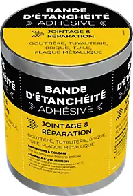 Bande d'étanchéité bitumeuse adhésive gris aluminium 5 m x 15 cm, Soprema