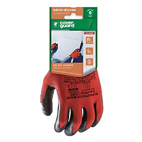 Gants de manutention latex Coverguard Eurolite rouge taille 9