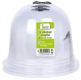 Cloche à salade Jany Ø 25 cm x H. 19 cm transparent vendue par 3 pièces