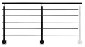 Pack garde-corps Opaluminium noir pose en applique 2m