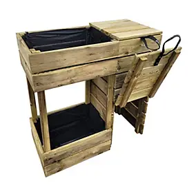 Composteur Essencia 2 bacs bois 70L Jardipolys