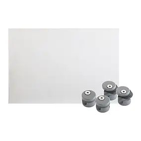 Verre synthétique avec supports de fixation Gris RAL 9006 pour garde-corps Kordo