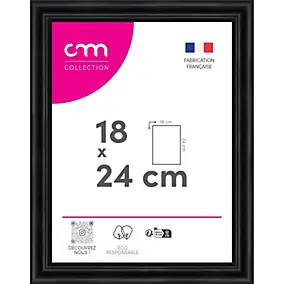 Cadre photo Bella cm Creation noir mat l.22 x H.30 cm