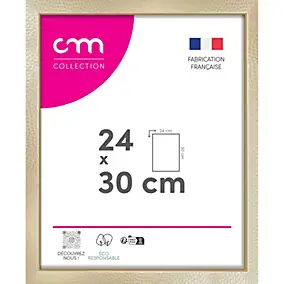 Cadre photo Croisette cm Creation doré martelée l.33 x H.27 cm