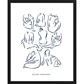 Image encadrée les corps noir et blanc L.50 x l.40 cm