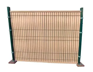 Kit PVC effet bois chêne pour clôture métallique 1,53 x 2 m