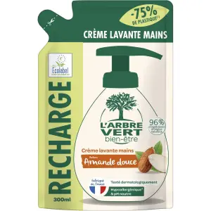 L'ARBRE VERT Recharge crème lavante pour les mains hydratante amande douce 300ml