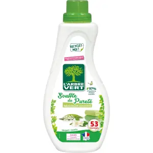 L'ARBRE VERT Adoucissant liquide concentré Muguet jasmin 53 lavages 800ml