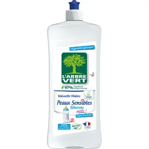 L'ARBRE VERT Liquide vaisselle mains peaux sensibles 750ml
