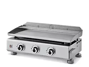 Plancha gaz Brasero Silvia II G 3 feux plaque inox