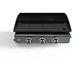 Plancha gaz Brasero Silvia II G 3 feux plaque acier