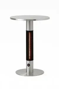 Table chauffante électrique d'extérieur inox brossé gris - 60x60x75 cm