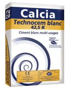 Ciment blanc, tous travaux de maçonnerie - Sac de 25 kg