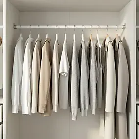 Tringle de penderie métal blanc Ø2,5 x 200 cm