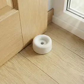 10 butoirs ø30 mm caoutchouc blanc Diall