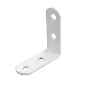 4 Equerres de chaise Acier Blanc l.14 x H.25 x P.25 mm