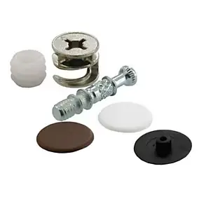 Ferrure d'assemblage + Goujon ø15 x L. 30 mm en acier, lot de 2