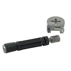 Ferrure d'assemblage + Goujon ø15 x L. 30 mm en zamack, lot de 2