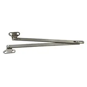 2 Compas coulisseaux sans arrêt droite/gauche acier nickelé L.300 mm x l.10 mm