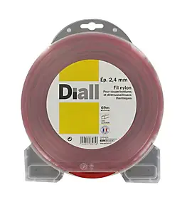 Fil de nylon carré Diall 2.4mm 69m pour coupe-bordure