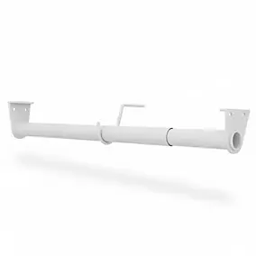 Tringle de penderie télescopique aluminium blanc Ø2,5 cm de 110 à 200 cm avec support