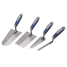 Truelle Mac Allister, lot de 4 (truelle ronde, truelle langue de chat, truelle carré, truelle pour joint)