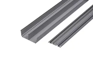 Lot de 2 rails acier L. 360 cm - laqué gris